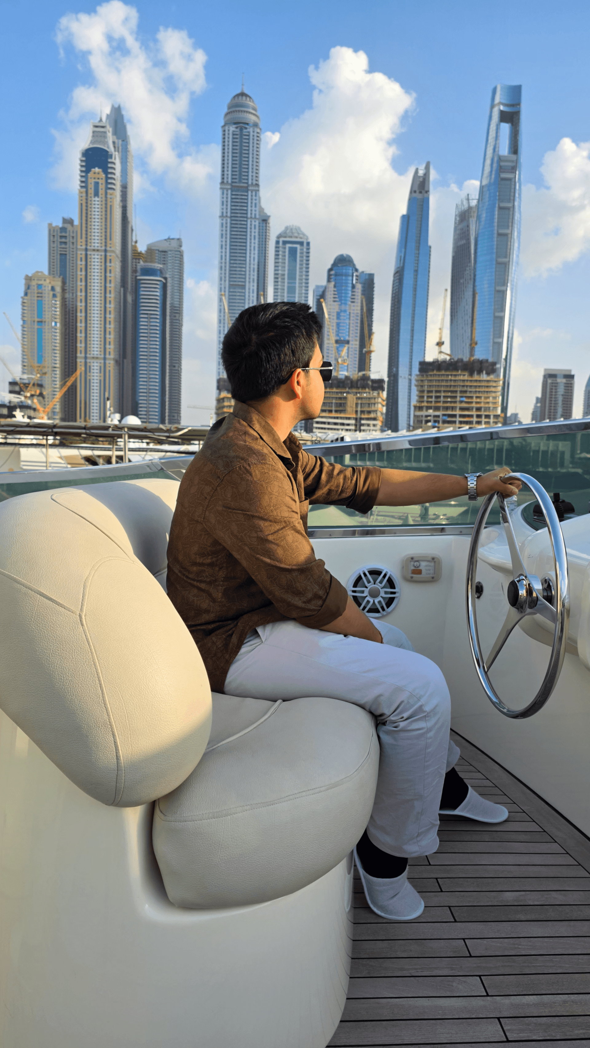 On a private yacht